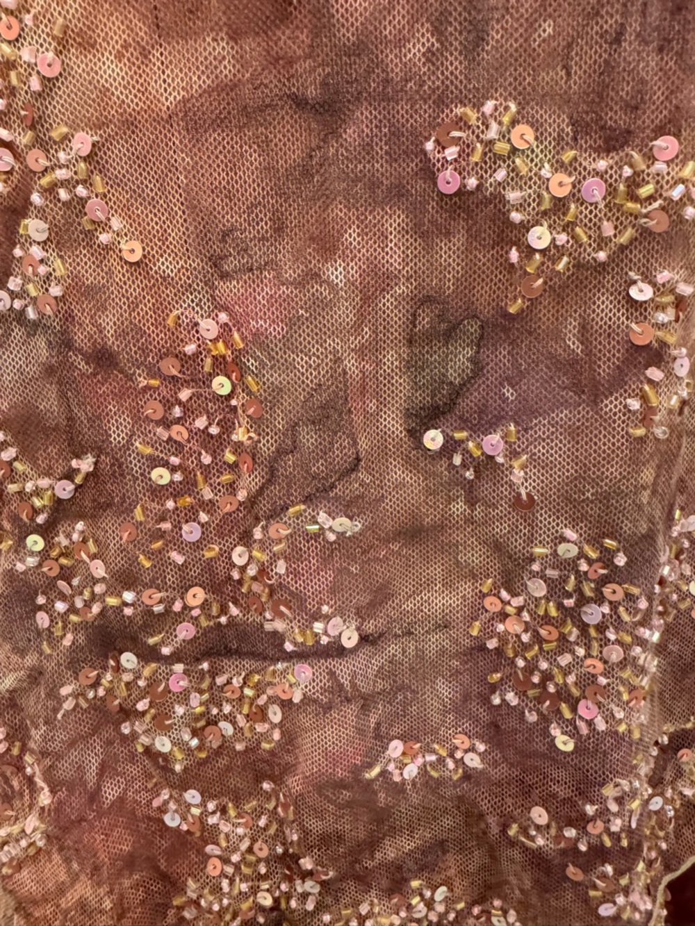 Sparkling hand beaded, layered skirt Mauve Halter Maxi Dress stretch fabric - Picture 12 of 16